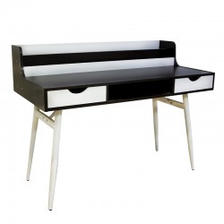   طاولة مكتب دراسي خشبي مع درجين أبيض بني-120سم-OTVV9606