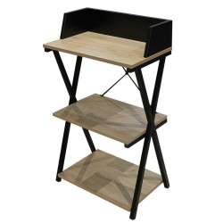   Black Wooden Multipurpose Shelving Desk-B583