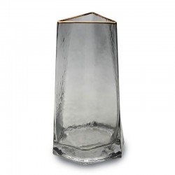    Gray Camouflaged Glass Vase with Gold Edges-MJ-6304