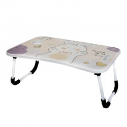  Kids study table, laptop table with cup holder, pen holder and ipad slot, foldable legs characters