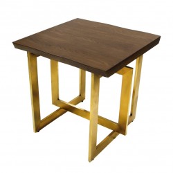 طاولة خدمة استيل خشب فردي ذهبي مربع رقم: 672