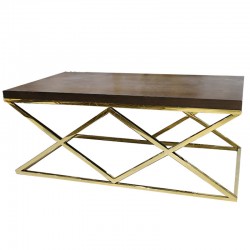 طاولة استيل ذهبي فردي خشب مستطيل رقم: G771