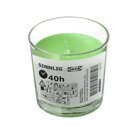 شمعة بكأس معطر برائحة الكمثرى لون أخضر دائري 40 ساعة رقم: AA-1905939-3