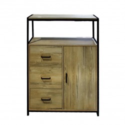 Beige Wooden Coffee Cupboard 3 Drawers + Door + 2 Shelf No.: 1618
