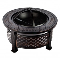 Black Round Fire Table No.: TO34B