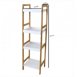 4 tier white wood kitchen shelf No.: AG357