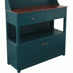 Wooden cupboard, 2 side slots, with 2 drawers, a hanger and lighting, oil color No.: 000351