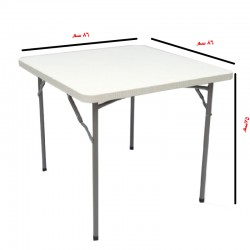 طاولة فايبر مربع قابلة للطي مقاس 86*86سم لون أبيض رقم: 1-10183