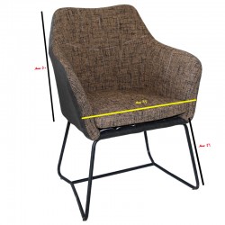كرسي قماش هيكل حديد بني رقم:AW10812