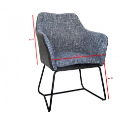 كرسي قماش هيكل حديد رمادي رقم:AW10812