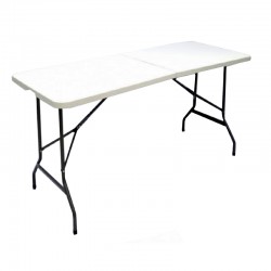 طاولة فايبر مستطيل قابلة للطي مقاس: 180*70سم أبيض رقم: 1-10181