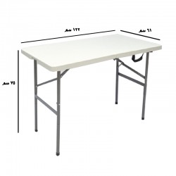 طاولة فايبر مستطيل قابلة للطي مقاس: 122*60سم أبيض رقم: 1-10182