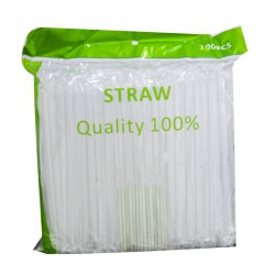 A  wide white straw not bendable 10 ml * 19 cm