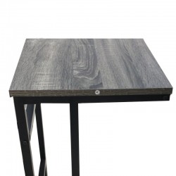 طاولة تقديم خدمة مفرد خشب هيكل حديد لون رمادي محروق رقم: 1271