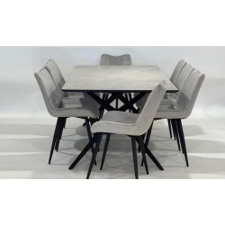 Rectangular Wood Dining Table 8  Chairs No. DT114-DC150