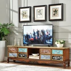 JX1114  TV table of natural  wood