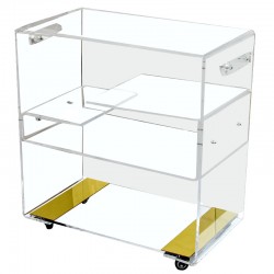 Trolley Acrylic Serving Cart with Rectangular Tires No.: 4614