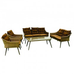 Outdoor Seating Set For 7 Persons Plastic Wicker Design No. F1916