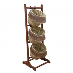 Baskets with wooden stand 3 floors No.: 560129