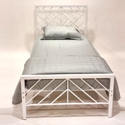 سرير حديد أبيض مقاس 190*90سم  رقم M06