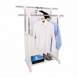Clothes stand (clothes hanger, clothes hanger) two columns white No. 1-6920