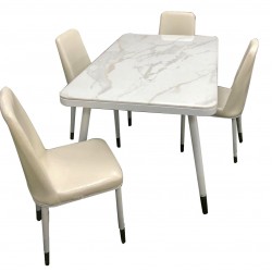 Dainging table four seats with marble top table