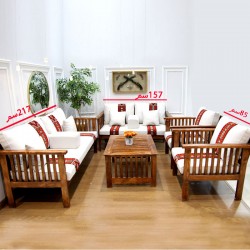Wooden outdoor seating set for 7 people No. 5602