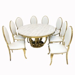 Round Dining Table with 8 chairs 