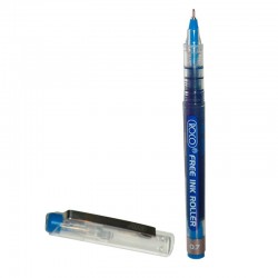 قلم حبر سائل بكرة دوّارة أزرق