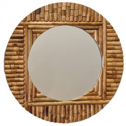 Circular wall mirror, wooden frame, No. 29016